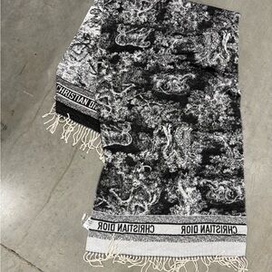Christian Dior Black and White Scarf 6ft 6 in long